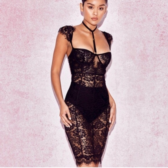 House of CB Dresses & Skirts - House of CB Hermosa Black Lace Collar Dress